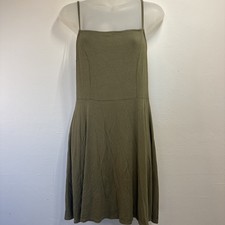 Forever 21 Women's Spaghetti Strap Green Ribbed Sundress Mini Size Large