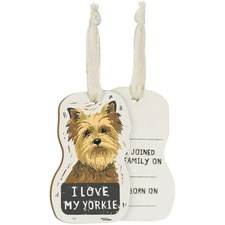 Primitives by Kathy Wooden Hanging Ornament, 2-Sided - I Love My Yorkie