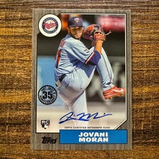 2022 Topps Jovani Moran #87BA-JMO 1987 Insert Black Auto #121/199 MIN Twins RC