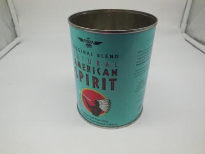 american spirit blue rolling tobacco DF2 American Spirit Tobacco Rolling Paper Tin EMPTY Discontinued RARE Light  Blue