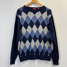 IZOD Mens Preppy Argyle Golf Sweater Size L Smart Heritage Business Casual Cozy