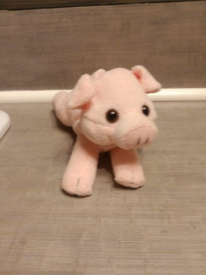 #ad Unipak Plush Pink Pig Stuffed Animal Small Lays Flat On His Belly $3.75
