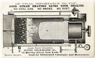 #ad #ad 1887 Duplex Steam Heater Furnace Advertisement Home Appliance Heating Victorian $17.50