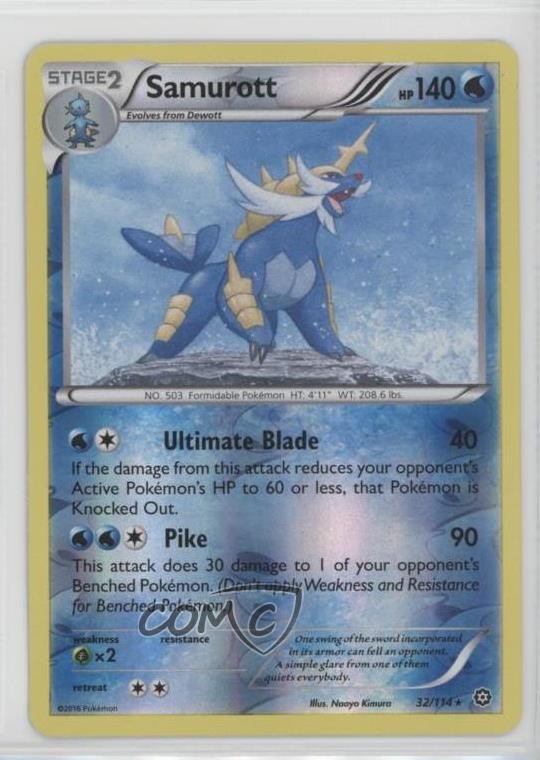 Samurott Reverse Foil Pokémon XY Steam Siege #32