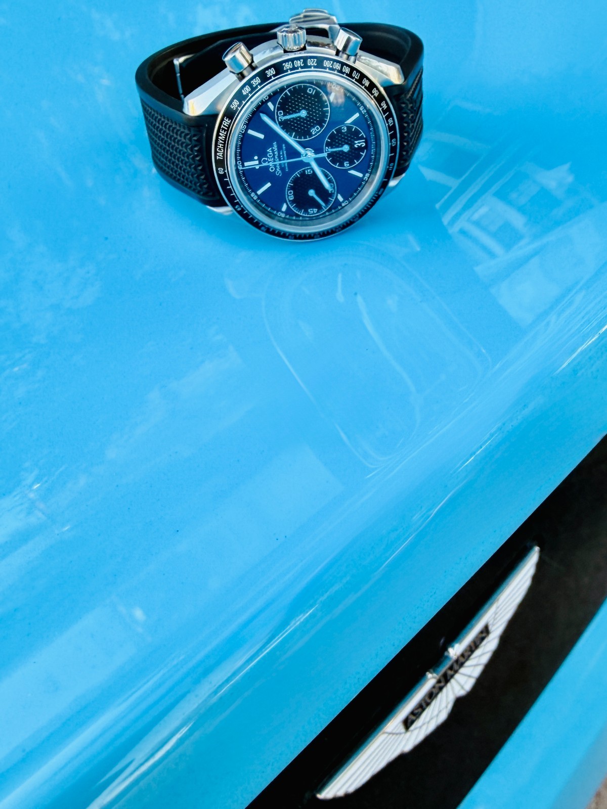 OMEGA Speedmaster Racing Chronograph Blue w/OEM Rubber Strap 326.30.40.50.03.001