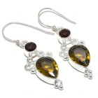 Smokey Quartz Gemstone 925 Silver Plated Jewelry Earring 2.0" LE-2737 — photo 1