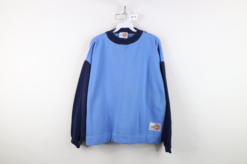 Vintage 80s 90s Converse Womens Size XL Spell Out Color Block Sweatshirt Blue