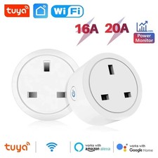 20A Tuya Smart WiFi Plug  Power Monitor Alexa Google Home UK Socket