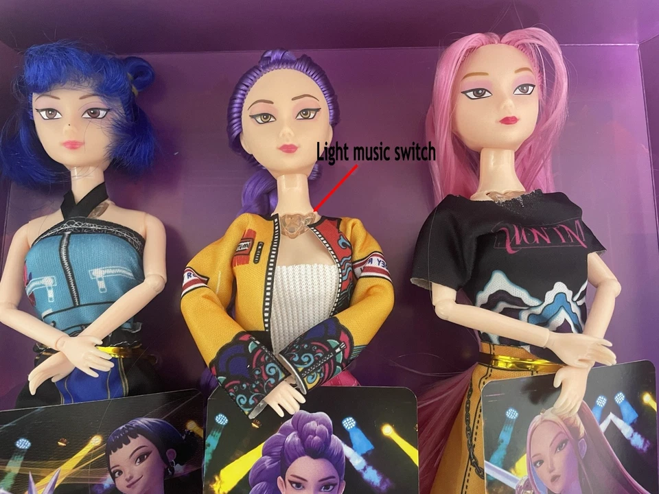 3Pcs In One Cosplay Kpop Demon Hunters Doll Moveable Joint Figure Toys Xmas Gift - Image 4 of 4