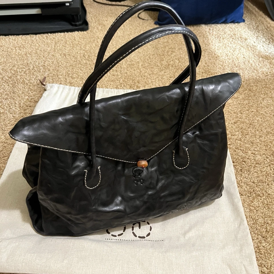 Bolso grande Henry Cuir x Barneys de cuero negro cosido a mano Italia Foto 4 de 4