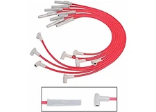 MSD 35399 Sb Ford 289/308 Super Conductor Spark Plug Wire Set w/ HEI Cap, Red