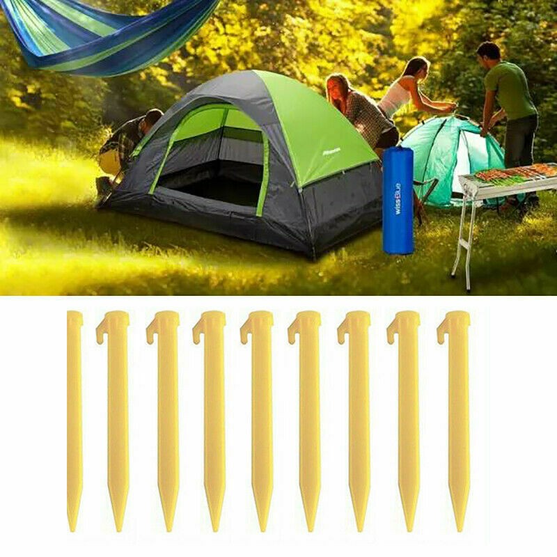 10Pcs Tent Ground Stakes Pegs Camping Soil Patio Gardening Heavy Duty Stake C
