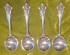 4 GRAND BAROQUE * 6.2 OUNCES * STERLING SILVER * CREAM SOUP SPOONS * WALLACE *