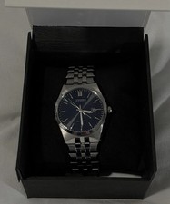 Citizen Eco-Drive Blue Sunburst Dial Stainless Steel Men's Watch Date with box