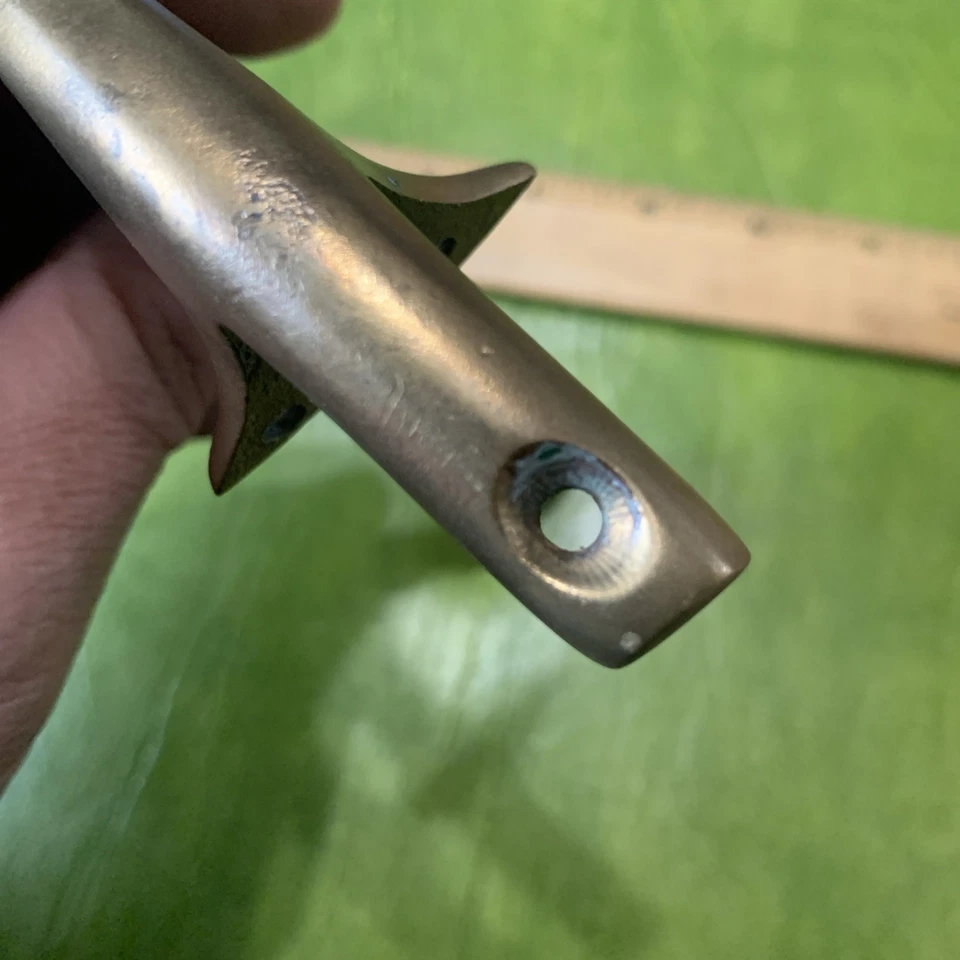 Vintage Antique Wooden Boat Bow Lift Handle, 6-3/4"  Brass Fishing - Image 3 of 4