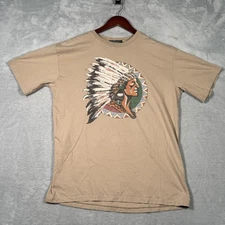 Polo Country Ralph Lauren Shirt Mens M Tan Chief Indian Head USA Vintage 90s