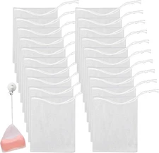 (Free Duty Tax) Mozeat Lens 20 PCS Exfoliating Mesh Soap Saver Pouch Bag Mes