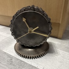 Industrial Upcycled Chain & Gear Clock - Handmade Steampunk Desk Clock