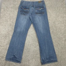 Flypaper Jeans Mens 34x34 Blue Bootcut Flap Pocket Western Cowboy Denim Pants