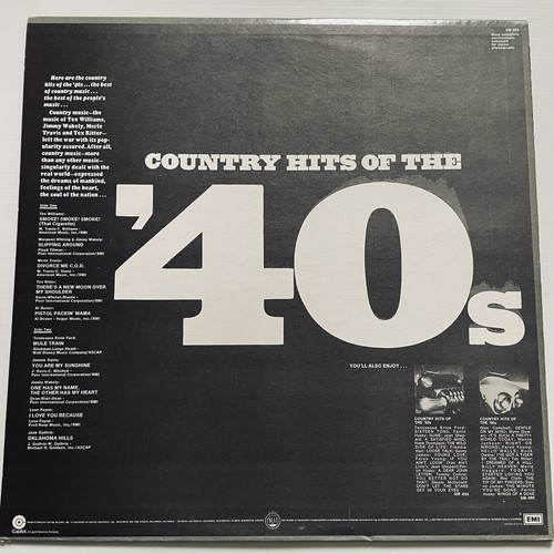 Country Hits Of The 40’s Vinyl Record 12” 33RPM SM-884 Capitol Records 1972 - Picture 4 of 24