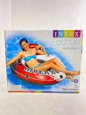 Intex Red River Run 1 Fire Edition Inflatable Tube Floating Lounge 53"