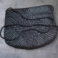 Vintage Black Beaded Small Evening Bag