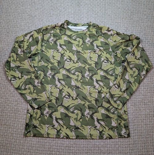 Simms Fishing Shirt Mens L Solarflex Green Camo Longsleeve Stretch UPF50