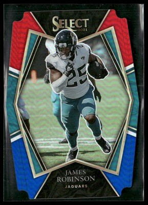 2021 Panini Select #117 James Robinson Red and Blue Prizm Die Cut