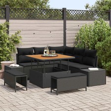Gartensofa-set mit Kissen mit Speicher Poly Rattan Gartenmöbel Set vidaXL