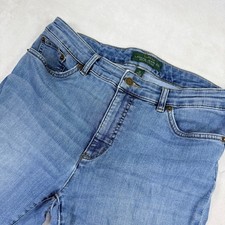 Lauren Ralph Lauren Heritage Jean Womens 12 Medium Wash Straight Leg Denim Blue