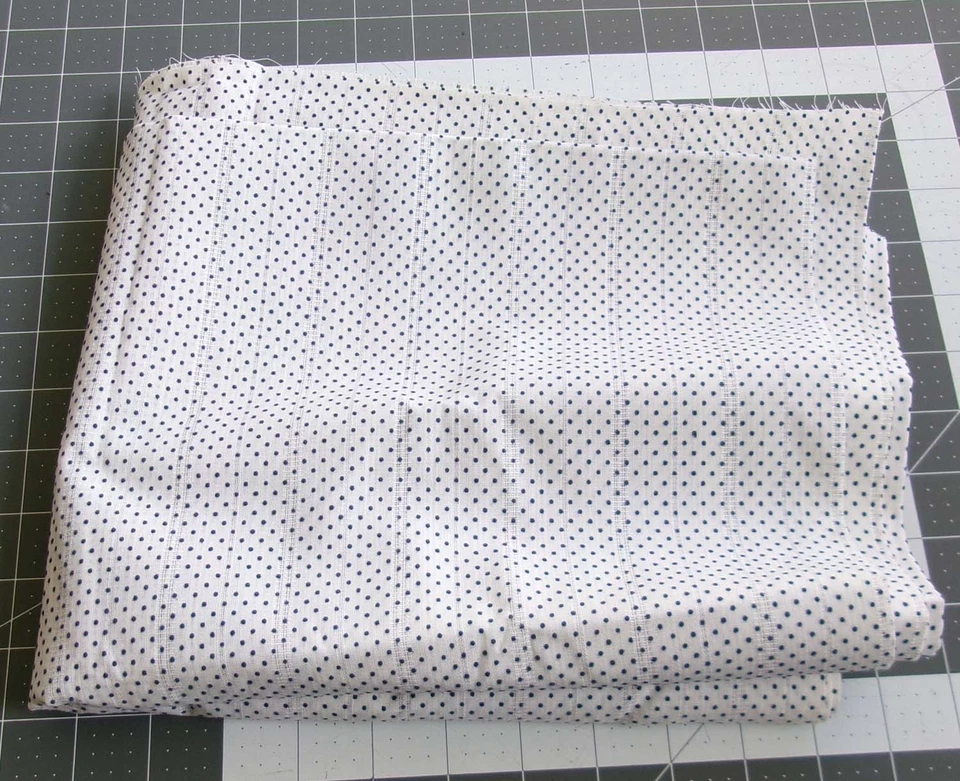 2+ yd Midcentury Vintage Flocked Swiss Dot Fabric Polka White Dimity Stripe 70s - Image 2 of 4