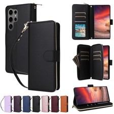 Leather Flip Zipper WalletCase For Samsung Galaxy S25FE S25Edge S25Ultra S24-S22
