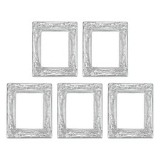5Pcs Mini Vintage Frames 1.5"x1.2" Resin Tiny Picture Frames Silver