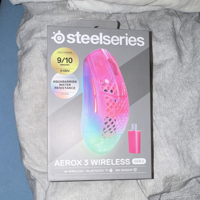 SteelSeries Aerox 3 Wireless Gen 2 Pink Gaming-Maus kabellos Bluetooth 26000 DPI