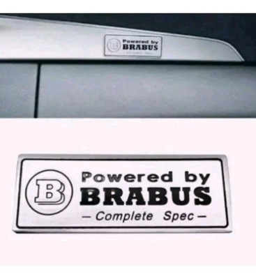 Für Mercedes Benz AMG Powered by BRABUS Logo Emblem Abzeichen Aufkleber Silber