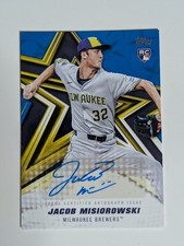 2026 Topps Series 1 Jacob Misiorowski Blue Baseball Stars Auto /150 RC Brewers