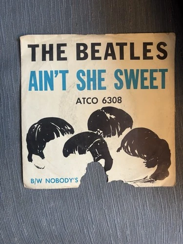 THE BEATLES AIN’T SHE SWEET NOBODY’S CHILD 1964 ATCO 45 & PICTURE SLEEVE