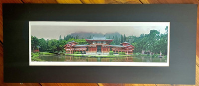 Oahu Hawaii Byodo-In Temple Photograph Print Matted 24x10 By Tom Yim