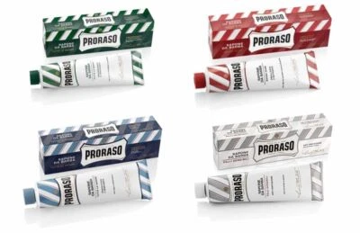 PRORASO SHAVING CREAM GREEN, WHITE, RED, BLUE TUBES 150ml