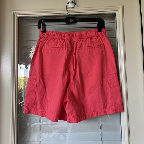 White Stage Women's Size 6 Coral Sunrise Elastic Waist Cargo Shorts NWT - Picture 2 of 5