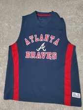 Atlanta Braves Jersey Mens Size M Sleeveless Blue Red Dynasty Series MLB