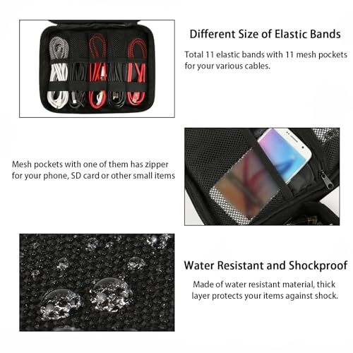 Electronics Organizer, Waterproof Travel Electronic Accessories Case Portable - Picture 5 of 7