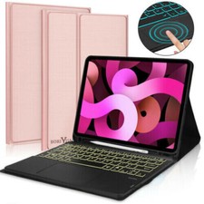 For iPad 7/8/9th 10th Generation Air 4/5th Pro Case Cover with Touchpad Keyboard