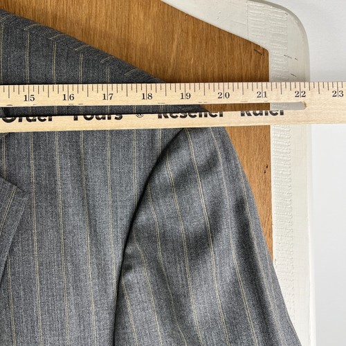 Samuelsohn Suit Mens 44R Gray Pinstripe Wool 2 Button Pants Pleated 36x30 Classy - Picture 7 of 21