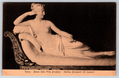 c1910s Roma Rome Museo Villa Borghese Paolina Bonaparte Antique Postcard