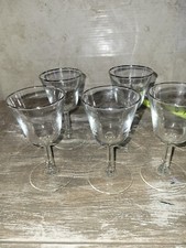Set Of 6 Vintage GORHAM Chanson Platinum Sheer CrystalGlasses Silver Rim