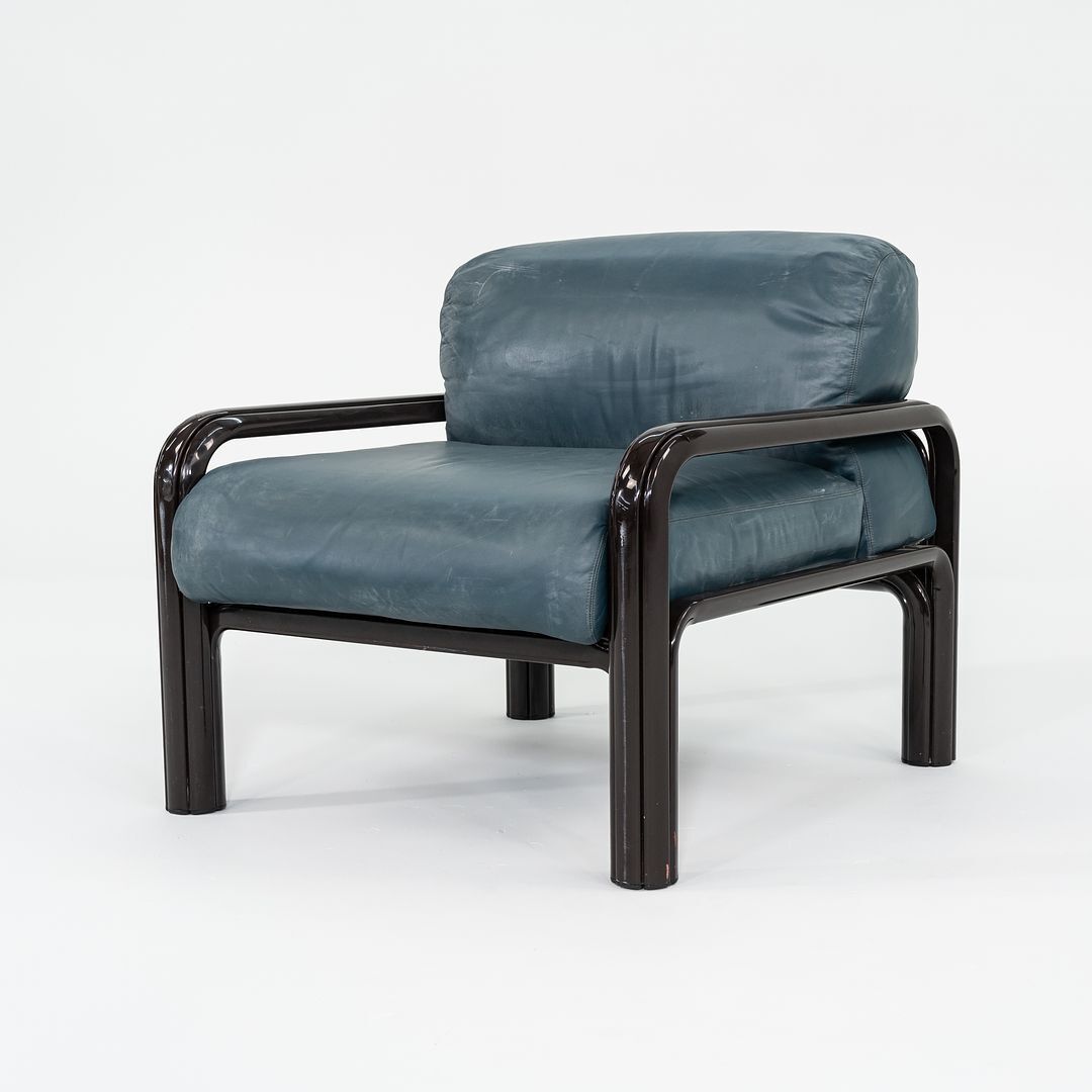 1990s Gae Aulenti for Knoll Lounge Chair in Blue / Green