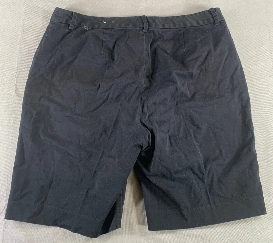 Bermudas Coldwater Creek negras elásticas para mujer 12 ajuste natural frente plano Foto 2 de 4