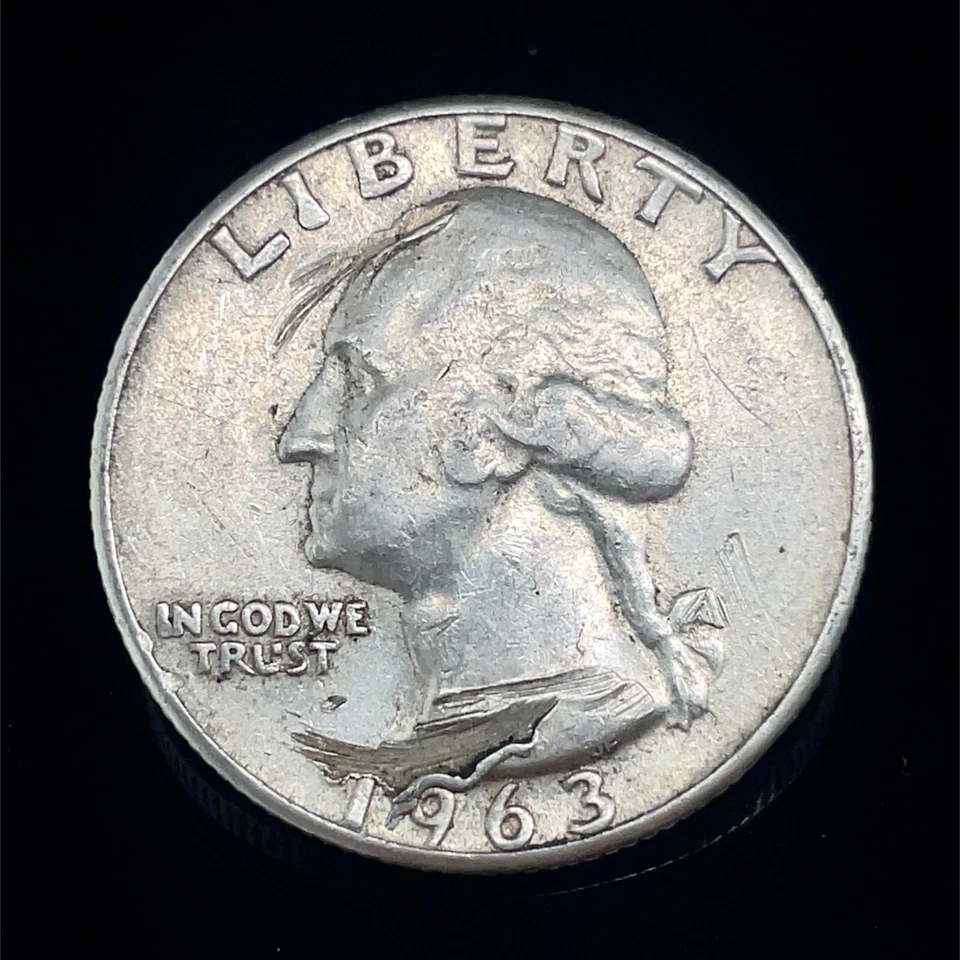 1963-P Washington Quarter Lamination Mint Error OBV/RVR ; Die Piled -Scares - Image 4 of 4