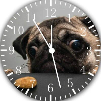 Cute Funny Pug Wall Clock E208 Personalized option with adding name